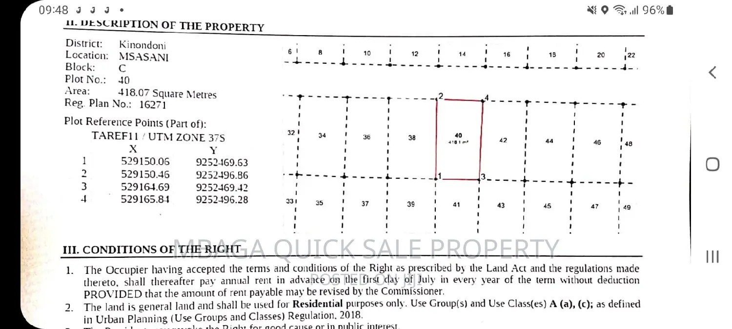 Plot for Sale at Msasani Near Beach in Msasani