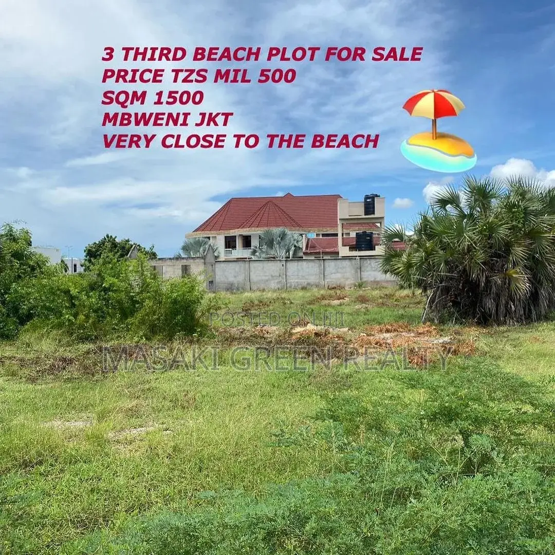 3rd Beach Plot for Sale at Mbweni JKT in Kinondoni