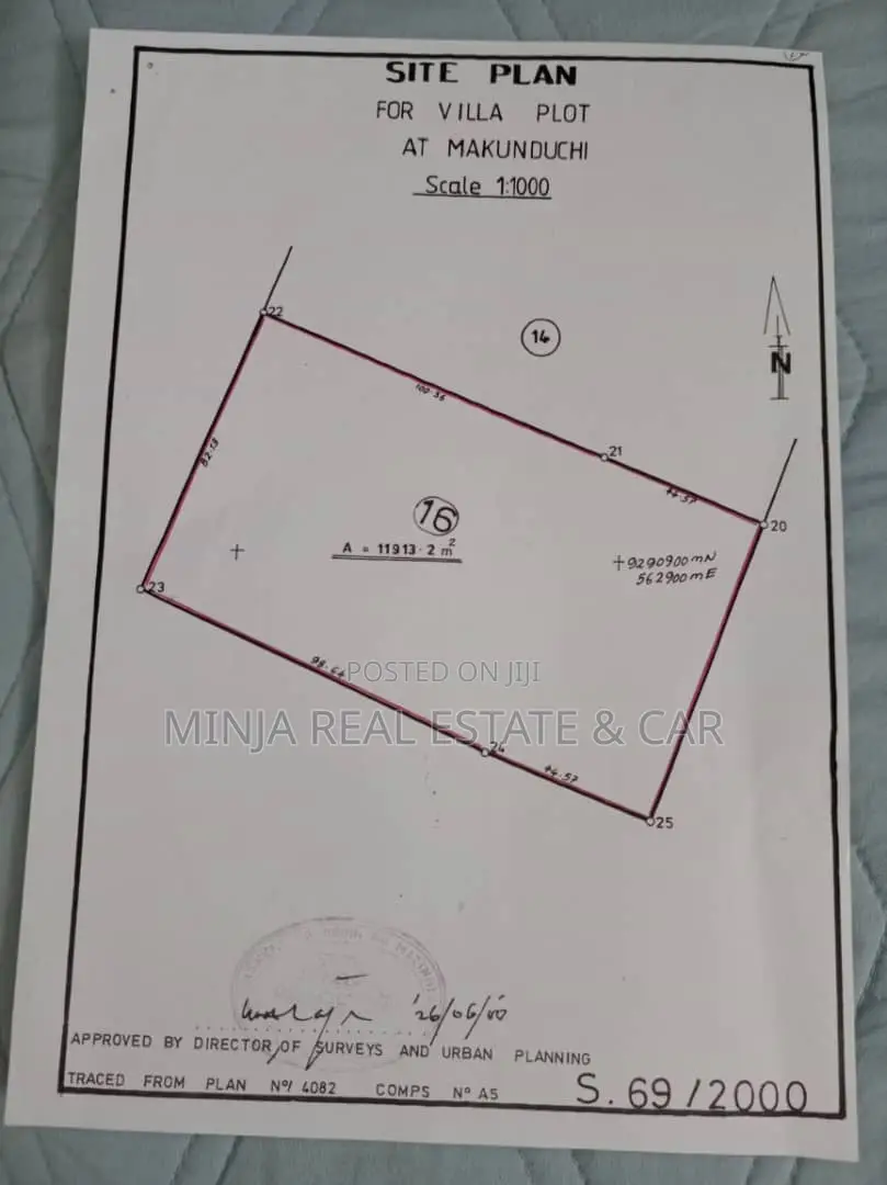 Cliff Beach Plot for Sale Makunduchi in Magharibi