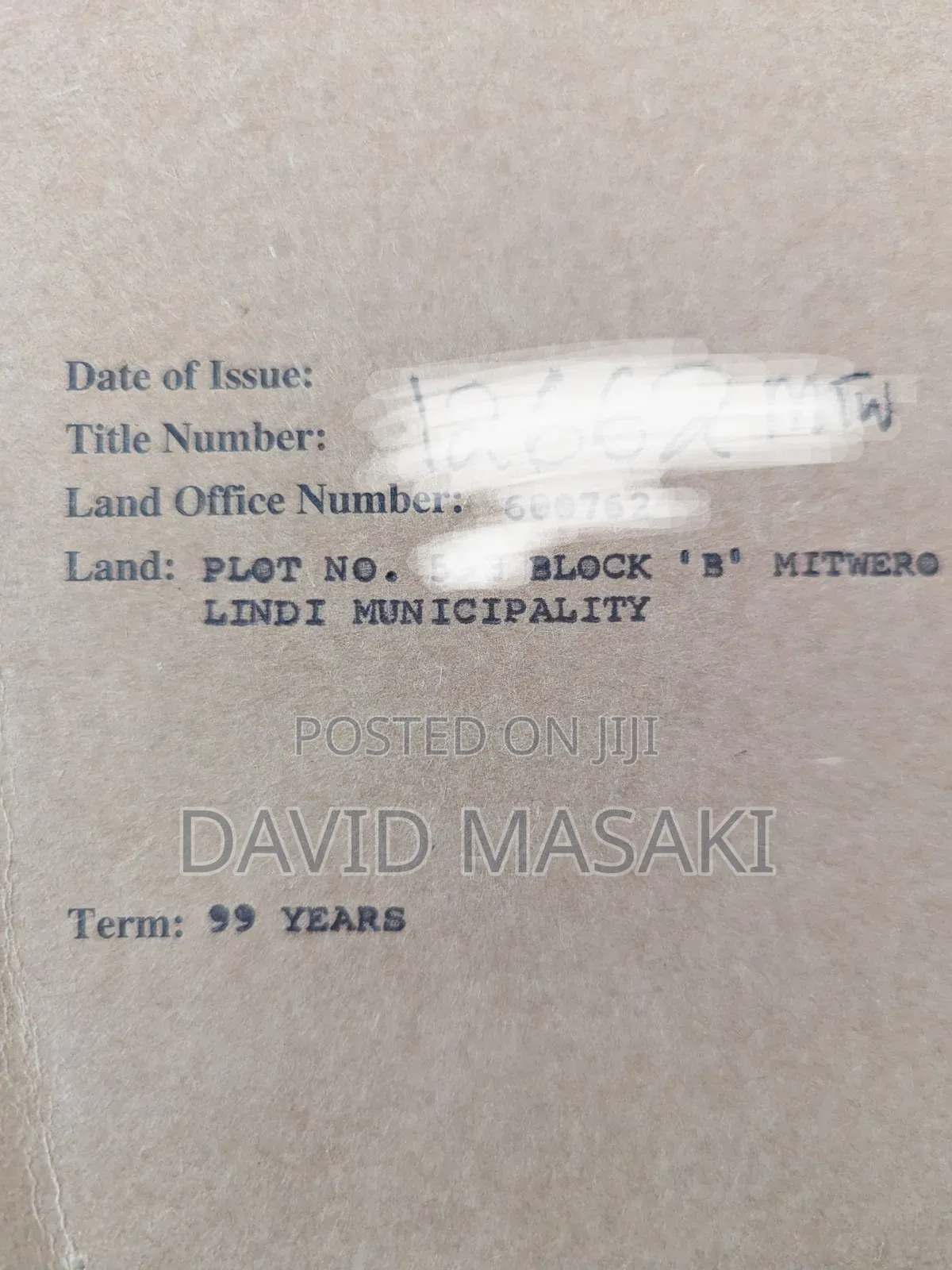 Plots for Sale in Mitwero Lindi in Oyster Bay