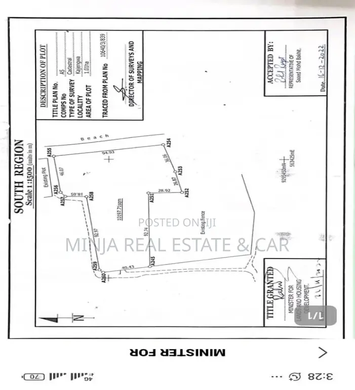 Beach Plot for Sale Jambiani Zanzibar in Kusini