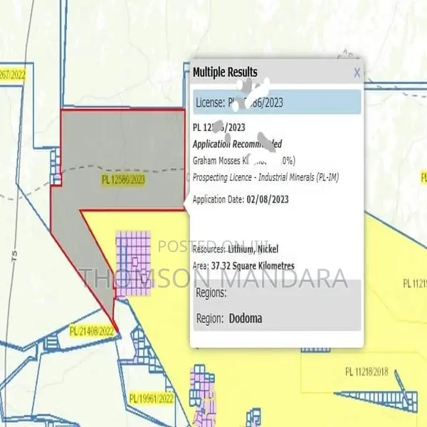 Lithium Plot 37 Square Kilometers in Chikola