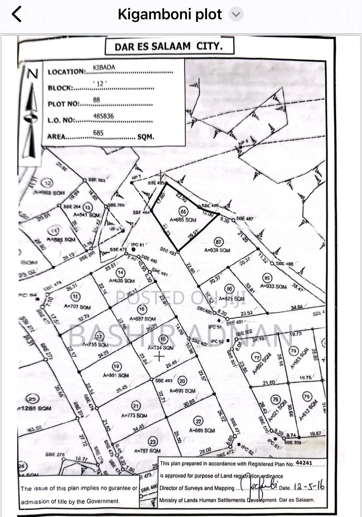 Kigamboni Kibada Plot 300 Metres Kutoka Barabara Kuu. in Kigamboni
