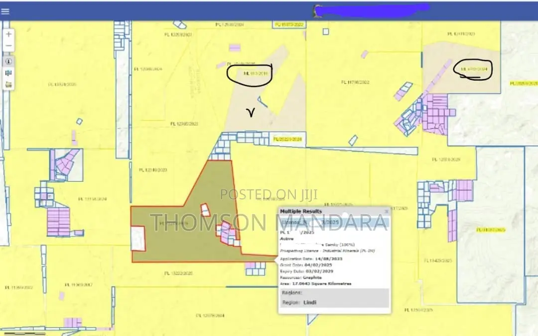 4plots of Graphite Minerals 65 Square Kilometers in Chienjere