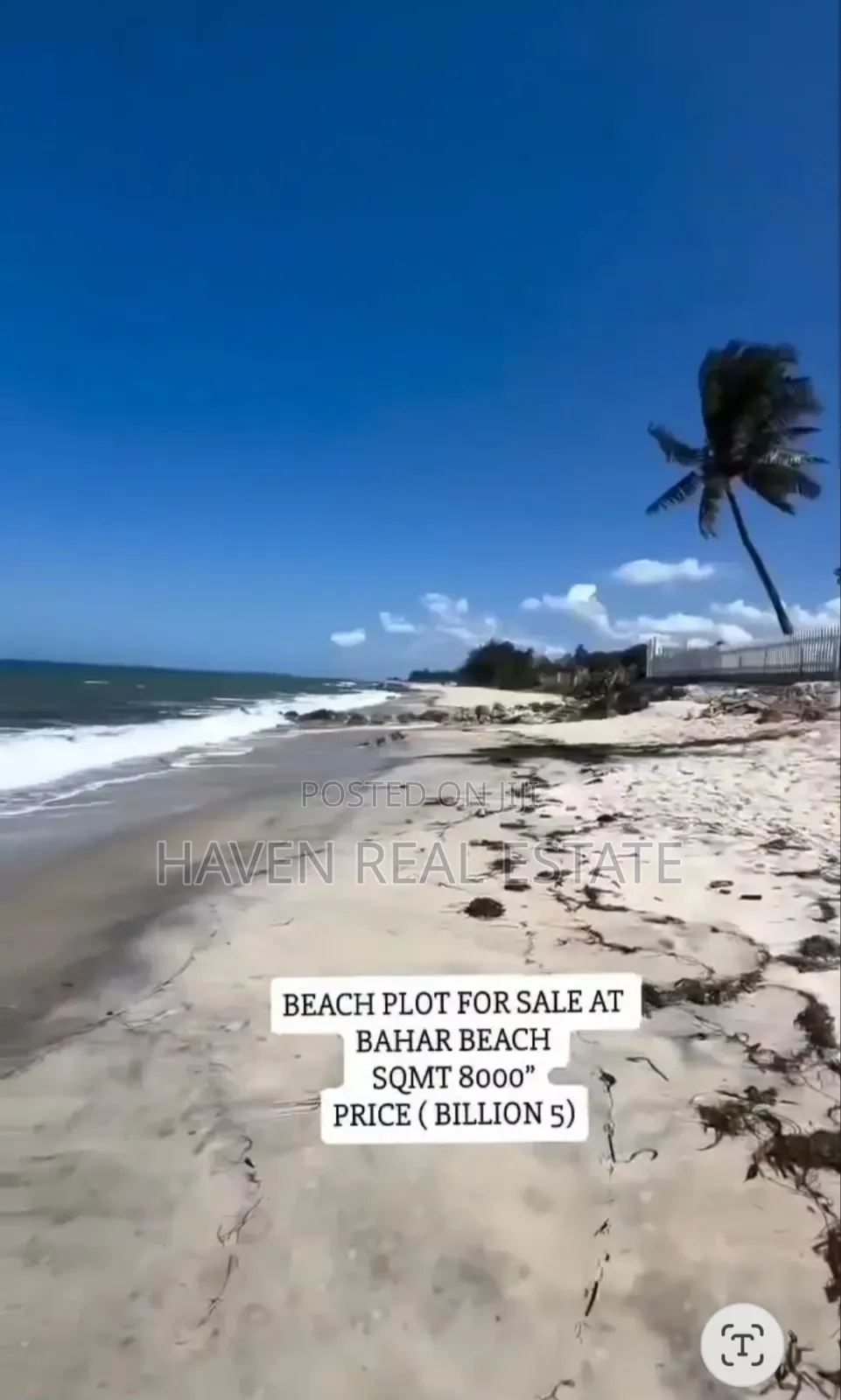 Beach Plot for Sale at Bahari Beach in Kunduchi