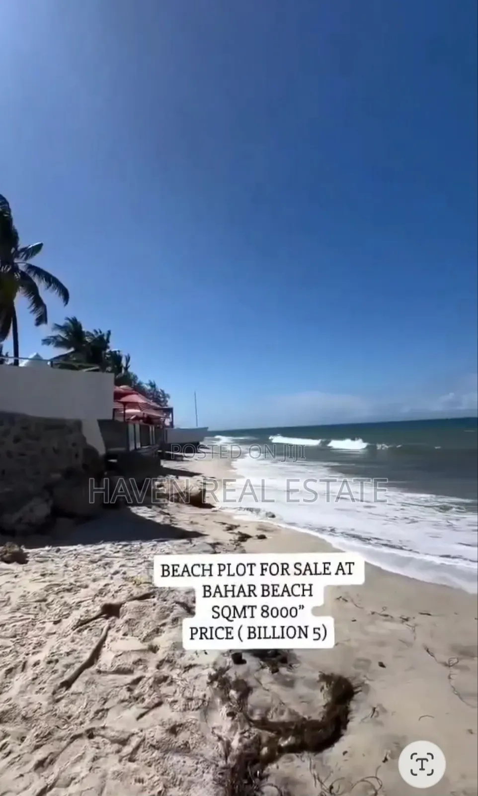 Beach Plot for Sale at Bahari Beach in Kunduchi
