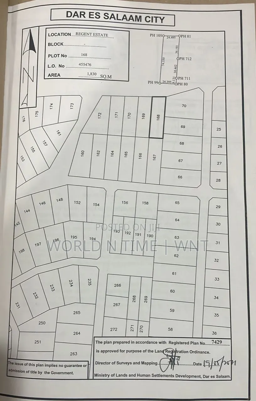 Plot for Sale With Clean Title Dead Mikocheni in Mikocheni