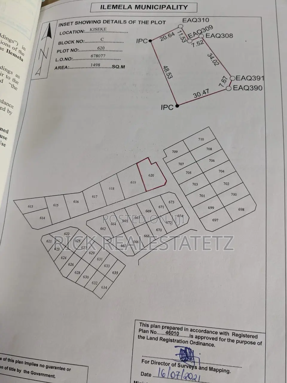 Kiwanja Cha SQM 1,498 Kinauzwa Kiseke - Buyombe in Kiseke