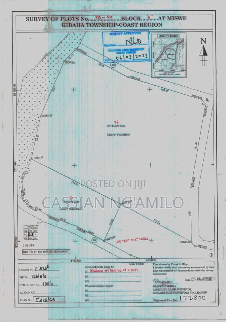3 Surveyed Plots for Sale at Miswe, Kibaha in Matimbwa